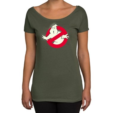 Damen T-Shirt U-Boot-Ausschnitt - Ghost Busters - Glow