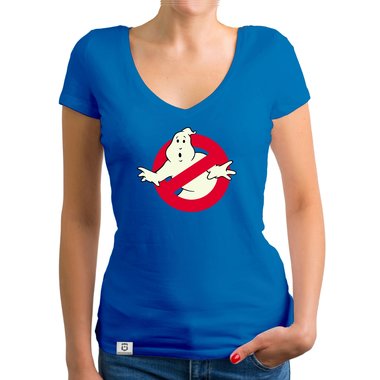 Damen T-Shirt V-Ausschnitt - Ghost Busters - Glow