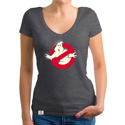 Damen T-Shirt V-Ausschnitt - Ghost Busters - Glow