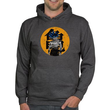 Herren Hoodie - Goku dunkelgau-orange XS