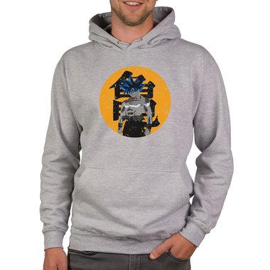 Herren Hoodie - Goku dunkelgau-orange XS