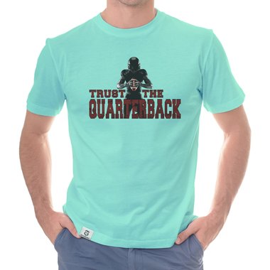Herren T-Shirt - Trust the Quarterback trkis-rot XXXL