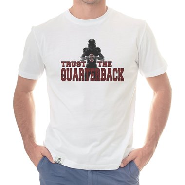 Herren T-Shirt - Trust the Quarterback trkis-rot XXXL