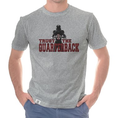 Herren T-Shirt - Trust the Quarterback trkis-rot XXXL
