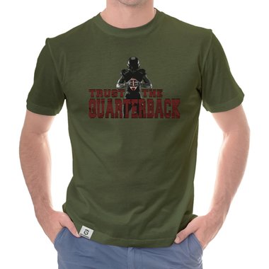Herren T-Shirt - Trust the Quarterback trkis-rot XXXL