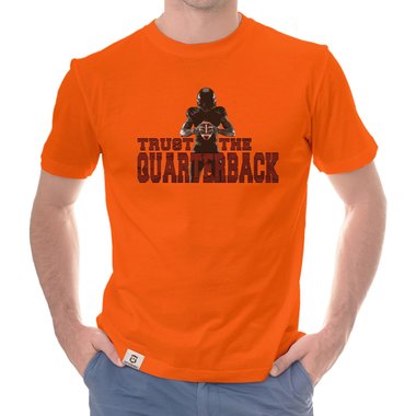 Herren T-Shirt - Trust the Quarterback trkis-rot XXXL