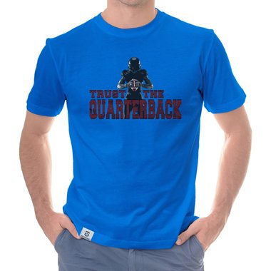 Herren T-Shirt - Trust the Quarterback trkis-rot XXXL
