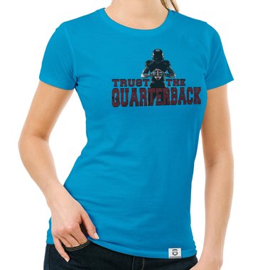 Damen T-Shirt - Trust the Quarterback gelb-rot XXL