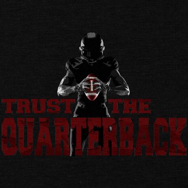 Damen T-Shirt - Trust the Quarterback gelb-rot XXL