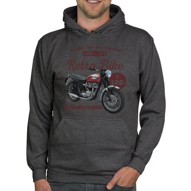 Herren Hoodie - Retro Bike schwarz-weiss 5XL