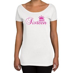 Damen T-Shirt U-Boot-Ausschnitt - Sweet Sixteen