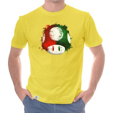 Herren T-Shirt - Super Mario - Pilz dunkelblau-rot S