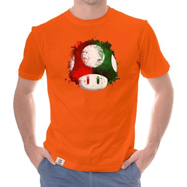 Herren T-Shirt - Super Mario - Pilz dunkelblau-rot S