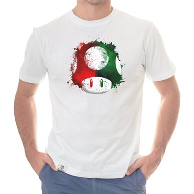 Herren T-Shirt - Super Mario - Pilz weiss-rot 5XL
