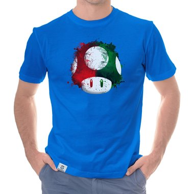 Herren T-Shirt - Super Mario - Pilz weiss-rot 5XL