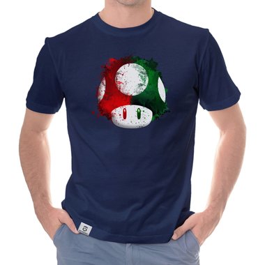 Herren T-Shirt - Super Mario - Pilz weiss-rot 5XL