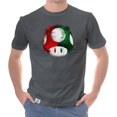 Herren T-Shirt - Super Mario - Pilz weiss-rot 5XL
