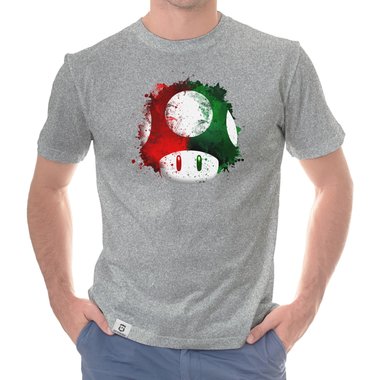 Herren T-Shirt - Super Mario - Pilz weiss-rot 5XL