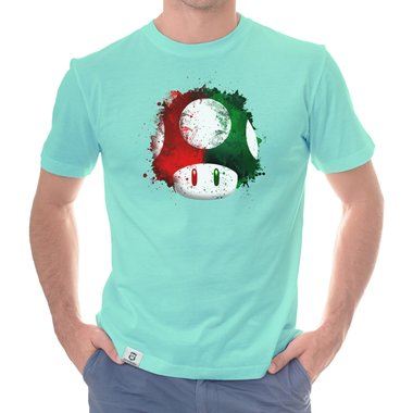 Herren T-Shirt - Super Mario - Pilz weiss-rot 5XL
