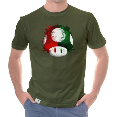 Herren T-Shirt - Super Mario - Pilz weiss-rot 5XL