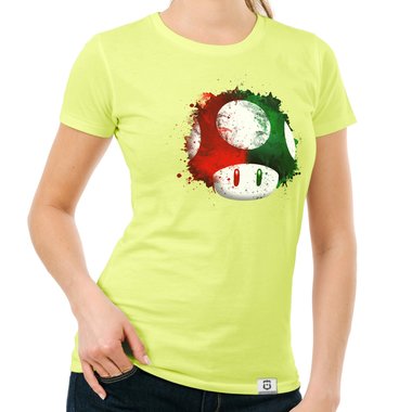 Damen T-Shirt - Super Mario - Pilz weiss-rot XXL