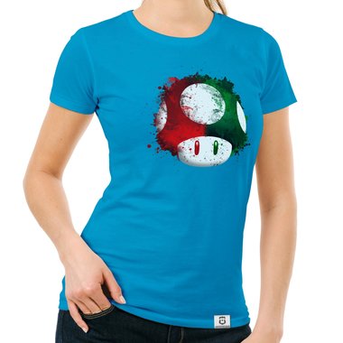 Damen T-Shirt - Super Mario - Pilz weiss-rot XXL