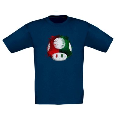 Kinder T-Shirt - Super Mario - Pilz dunkelblau-rot 98-104