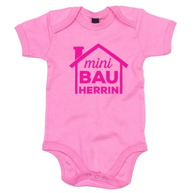 Baby Body - Mini Bauherrin dunkelblau-fuchsia 50-62