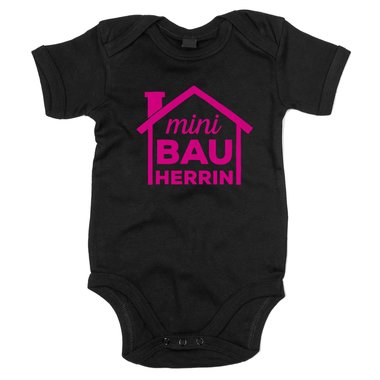 Baby Body - Mini Bauherrin dunkelblau-fuchsia 50-62