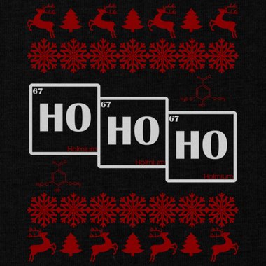 Herren T-Shirt - HO HO HO dunkelblau-weiss S