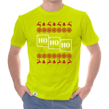 Herren T-Shirt - HO HO HO dunkelblau-weiss S