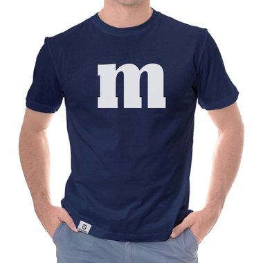 Herren T-Shirt - M und M dunkelblau-weiss S