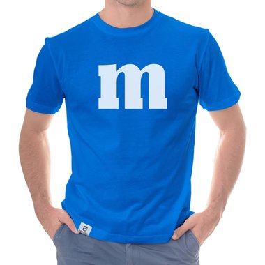 Herren T-Shirt - M und M dunkelblau-weiss S
