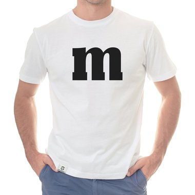 Herren T-Shirt - M und M dunkelblau-weiss S