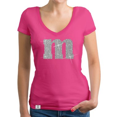 Damen T-Shirt V-Ausschnitt - M und M