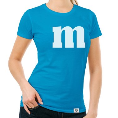 Damen T-Shirt - M und M dunkelblau-weiss S