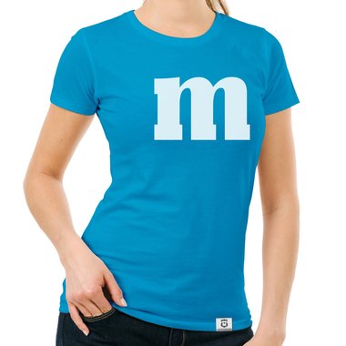 Damen T-Shirt - M und M weiss-schwarz XXL