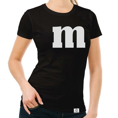 Damen T-Shirt - M und M weiss-schwarz XXL