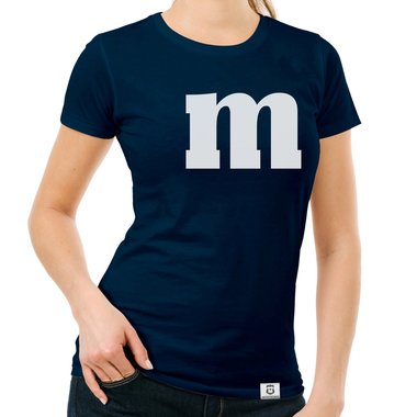 Damen T-Shirt - M und M weiss-schwarz XXL