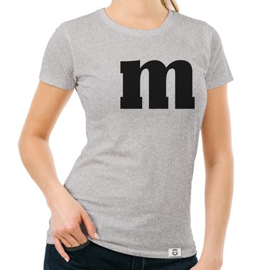 Damen T-Shirt - M und M weiss-schwarz XXL