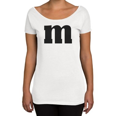 Damen T-Shirt U-Boot-Ausschnitt - M und M oliv-schwarz XS