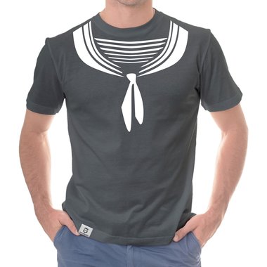 Herren T-Shirt - Matrose weiss-dunkelblau 5XL