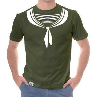 Herren T-Shirt - Matrose weiss-dunkelblau 5XL