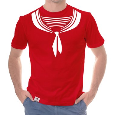 Herren T-Shirt - Matrose weiss-dunkelblau 5XL