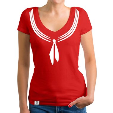 Damen T-Shirt V-Ausschnitt - Matrosin