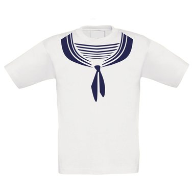 Kinder T-Shirt - Matrose dunkelblau-weiss 98-104