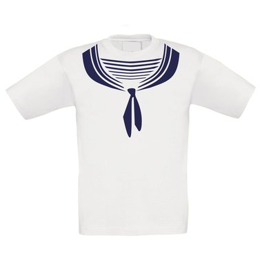 Kinder T-Shirt - Matrose weiss-dunkelblau 152-164