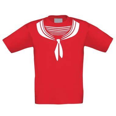 Kinder T-Shirt - Matrose weiss-dunkelblau 152-164