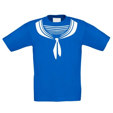 Kinder T-Shirt - Matrose weiss-dunkelblau 152-164