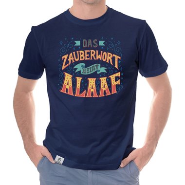 Herren T-Shirt - Zauberwort Alaaf dunkelblau-gelb S
